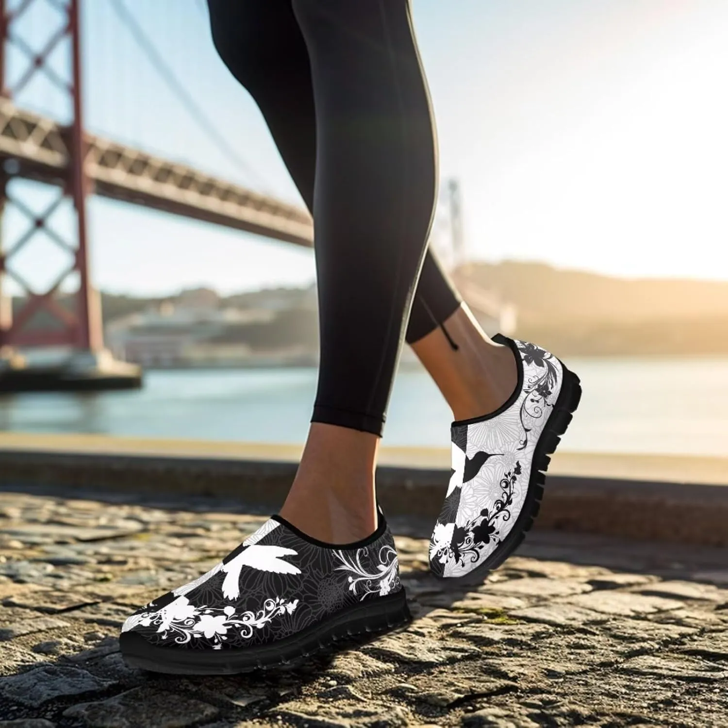 Animals Print Walking Shoes for Women Low Cut Lightweight Breathable Anti Slip Tennis Shoes