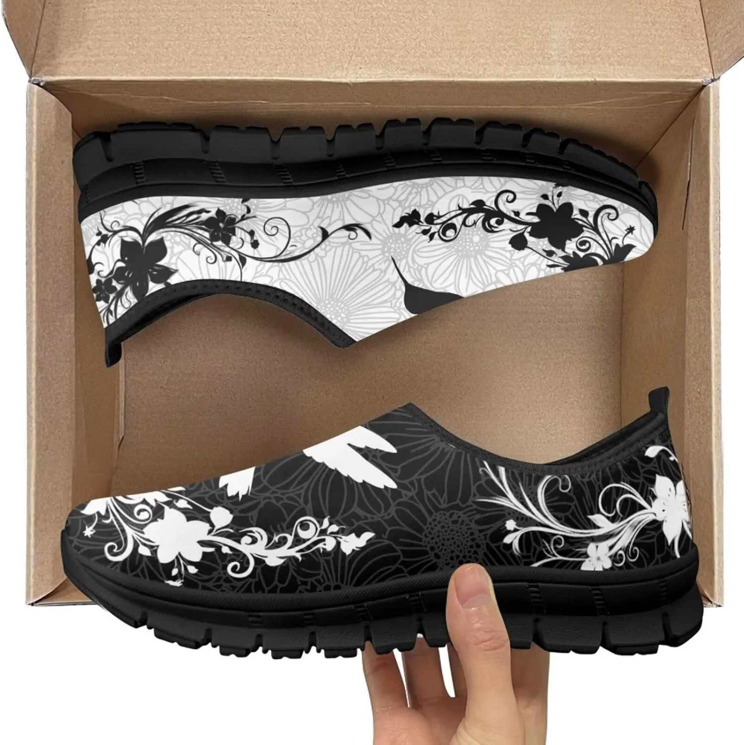 Animals Print Walking Shoes for Women Low Cut Lightweight Breathable Anti Slip Tennis Shoes