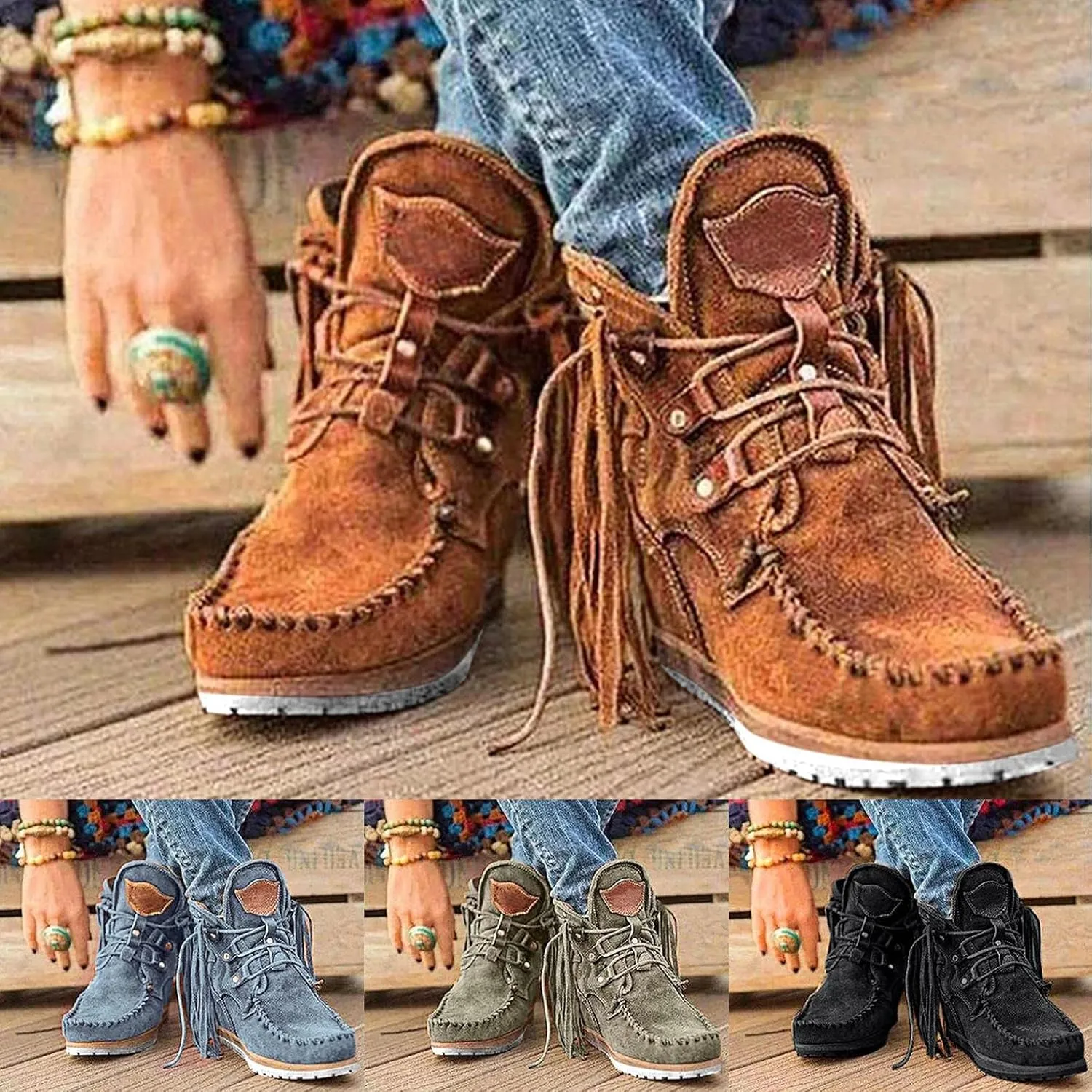 Ankle Boots for Women Low Heel,Summer Caged Gladiator Block Heel Strappy Dress Dressy Sandals Shoes for Women