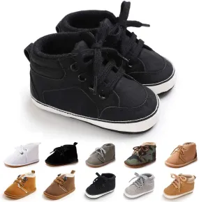 Baby Boys Girls Booties Fleece Anti-Slip Soft Sole Boots Toddler First Walker Warm Shoes