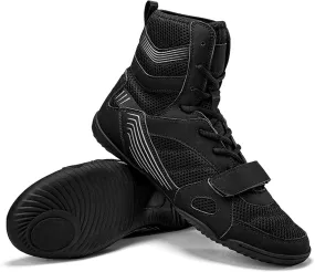 Boxing Shoes Men's Wrestling Shoes Breathable Indoor Fitness Combat Boxers Trainer Boxing Shoes, Anti Slip Wear-resistant Martial Arts Boots
