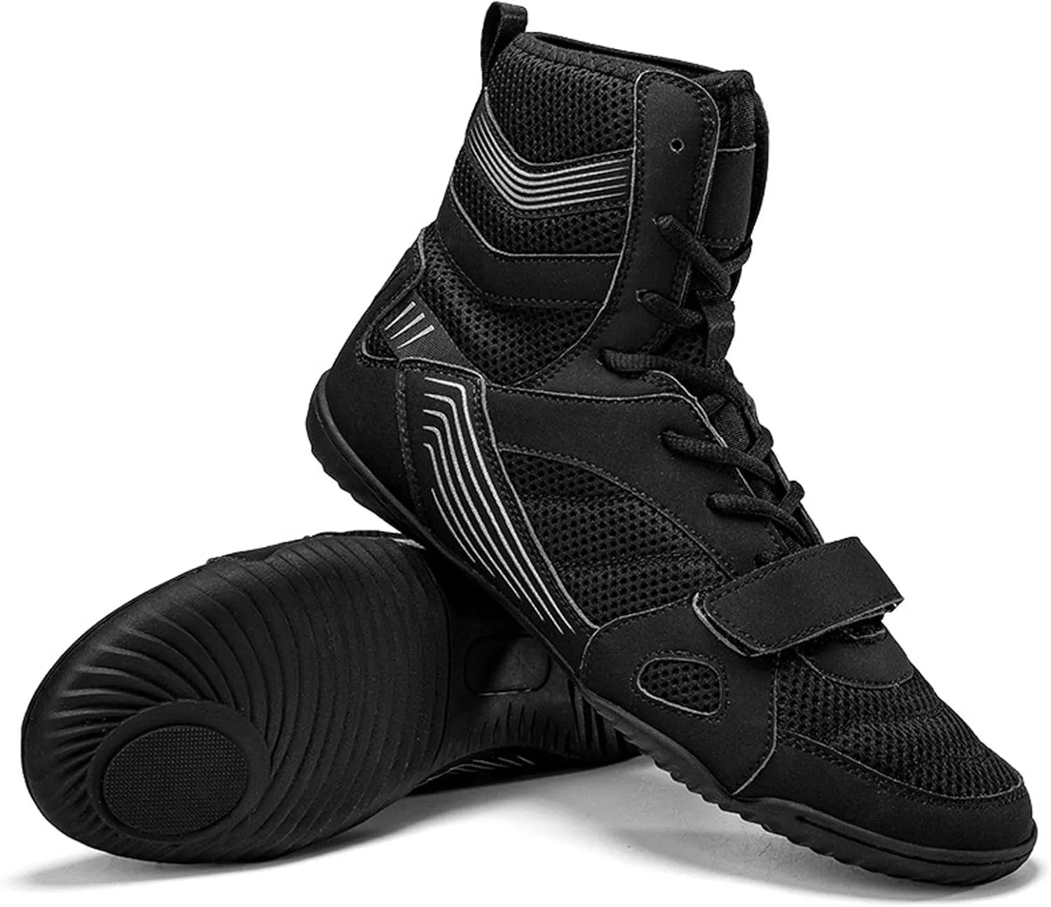 Boxing Shoes Men's Wrestling Shoes Breathable Indoor Fitness Combat Boxers Trainer Boxing Shoes, Anti Slip Wear-resistant Martial Arts Boots