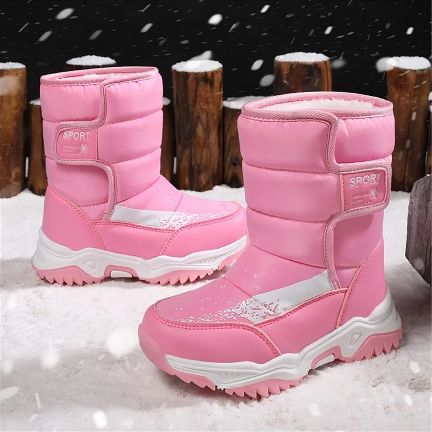 Boys & Girl Snow Boots Rainproof Sports Ankle Boots Winter Water Proof Slip esistant Outwear for Cold Weather