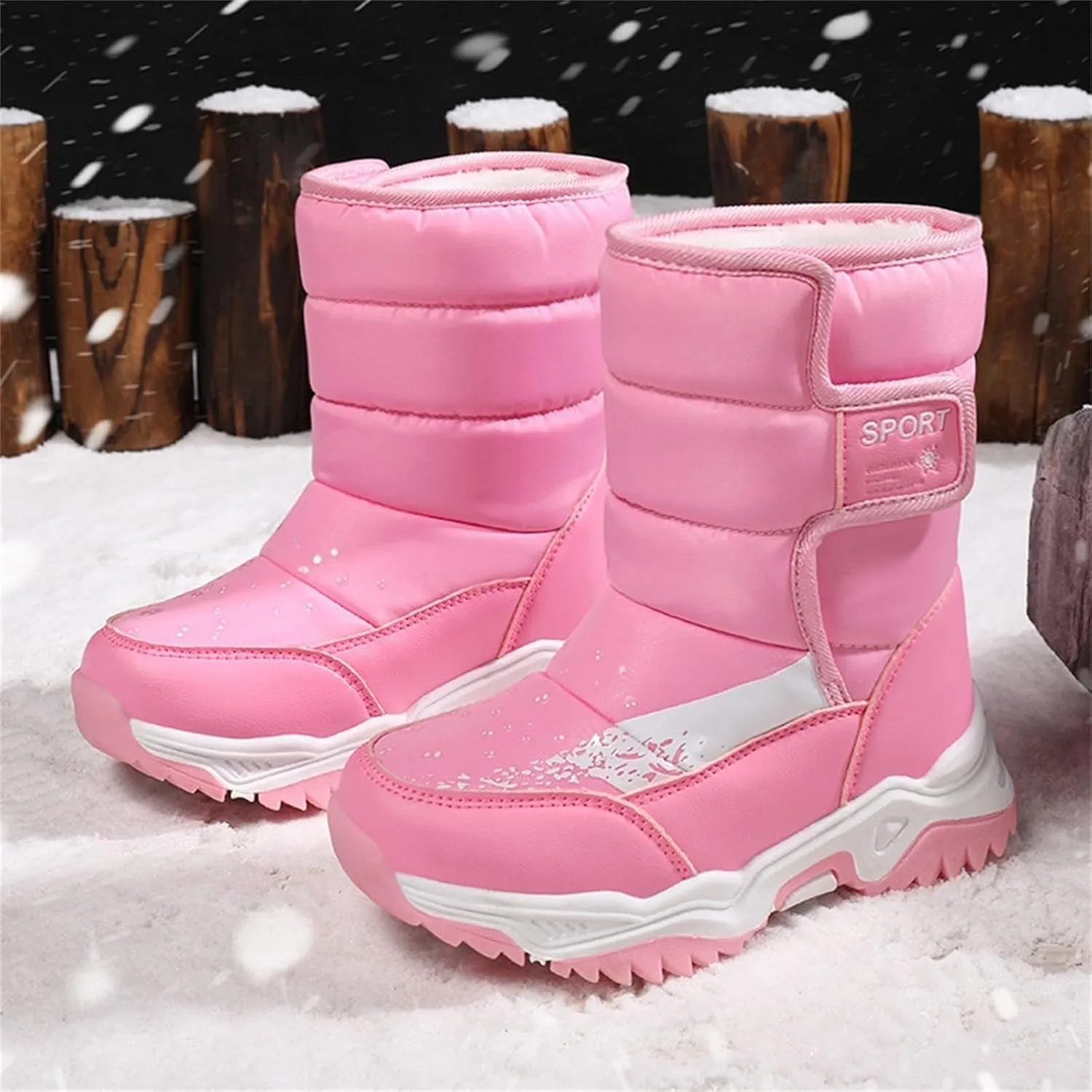 Boys & Girl Snow Boots Rainproof Sports Ankle Boots Winter Water Proof Slip esistant Outwear for Cold Weather