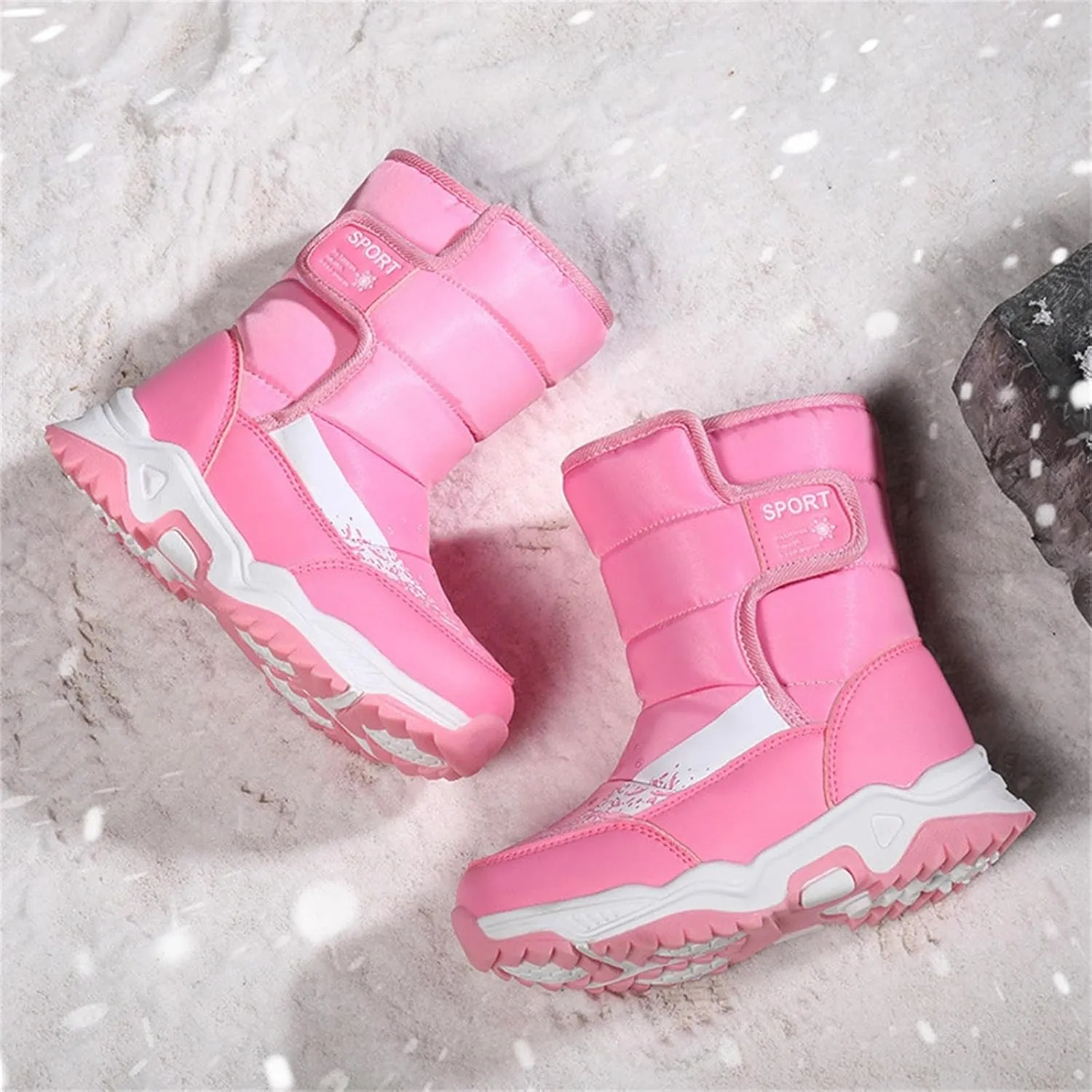 Boys & Girl Snow Boots Rainproof Sports Ankle Boots Winter Water Proof Slip esistant Outwear for Cold Weather