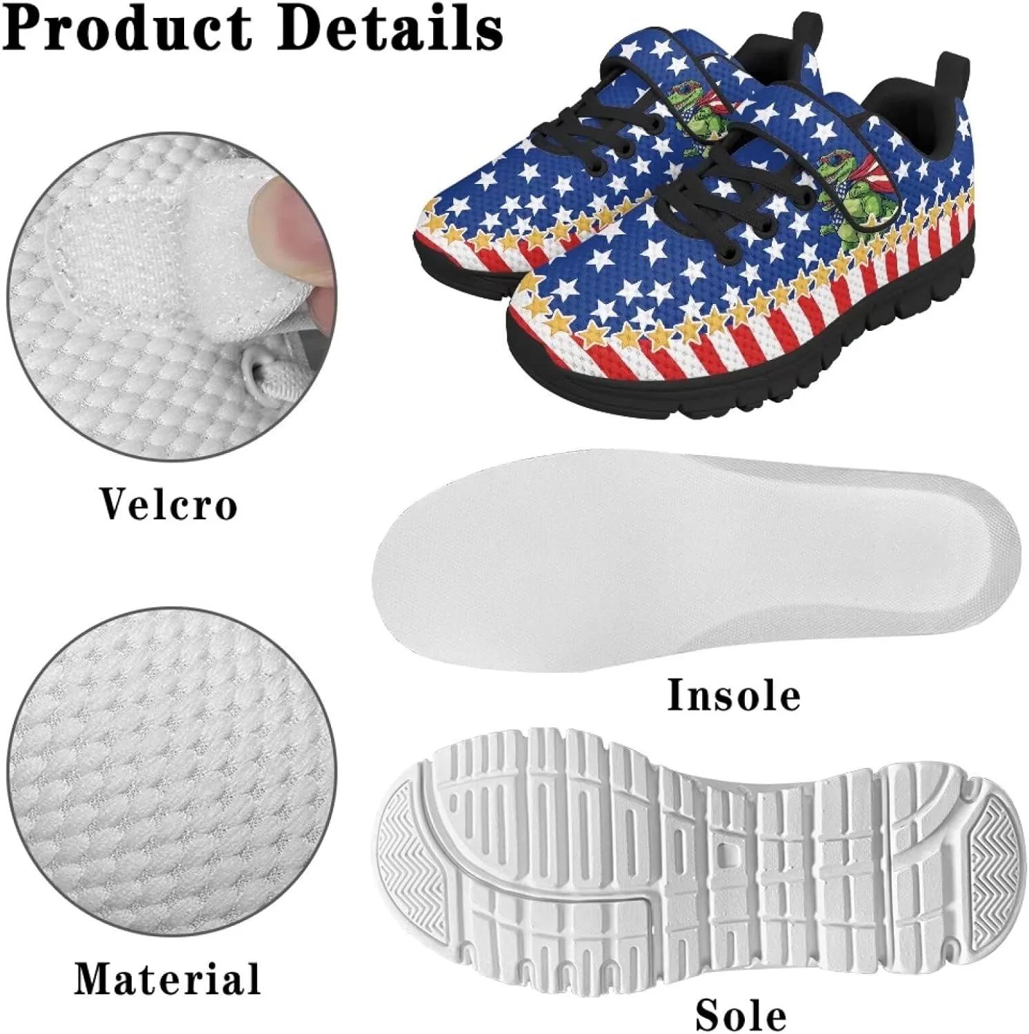 Boys Girls Fashion Sneaker,Children Anti-Skid Single Buckle Running Shoes Wear Resistant Black Sole Casual Sneaker