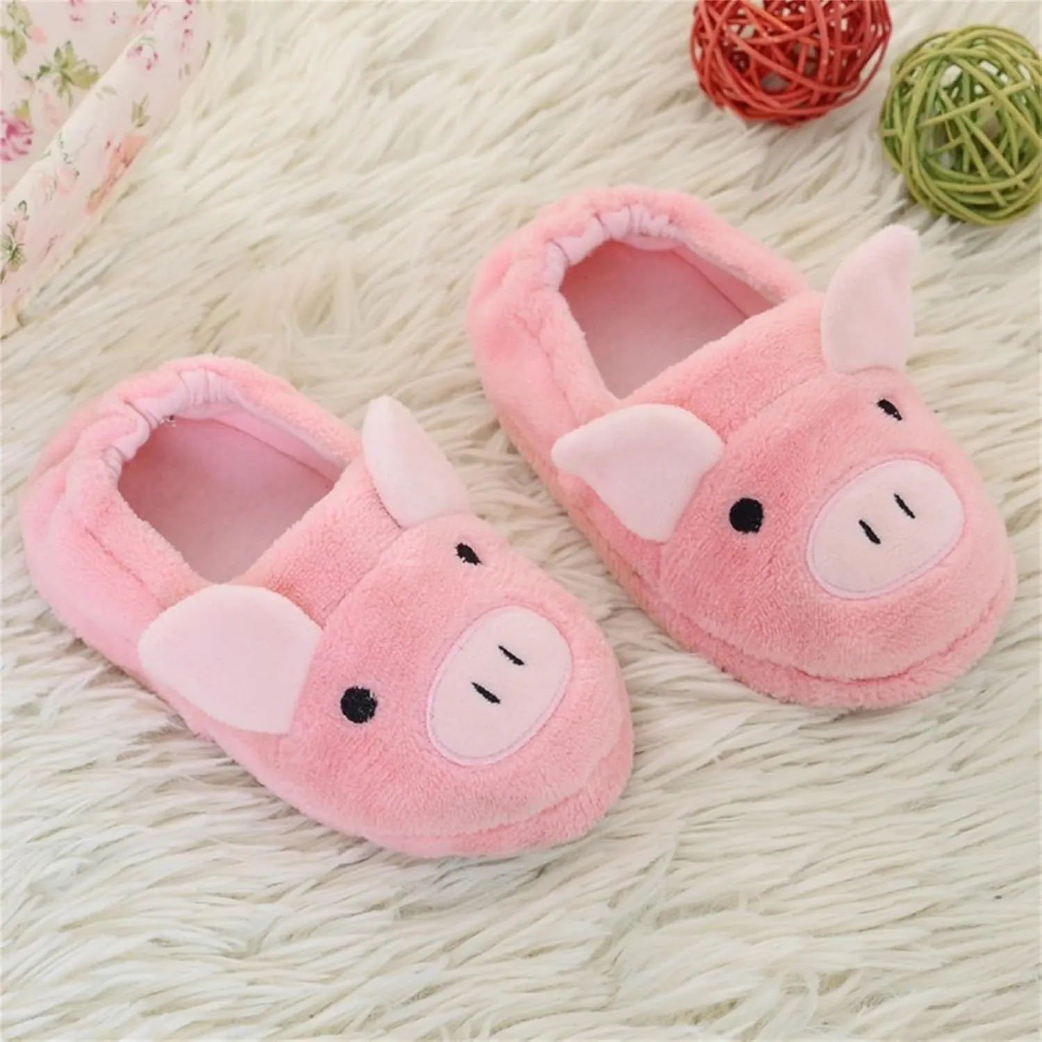Bunny Slippers for Baby 1 6 Years Old Children Winter Home Package Root Warm Plush Pig Cotton Flip Flops Girls 10