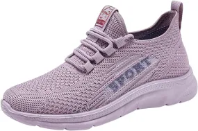 Casual Sneakers for Women Non Slip Lightweight Breathable Sneaker with Arch Support Comfortable Woven Running Shoes