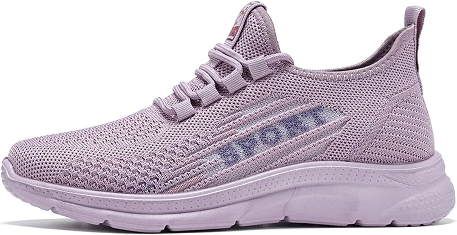 Casual Sneakers for Women Non Slip Lightweight Breathable Sneaker with Arch Support Comfortable Woven Running Shoes