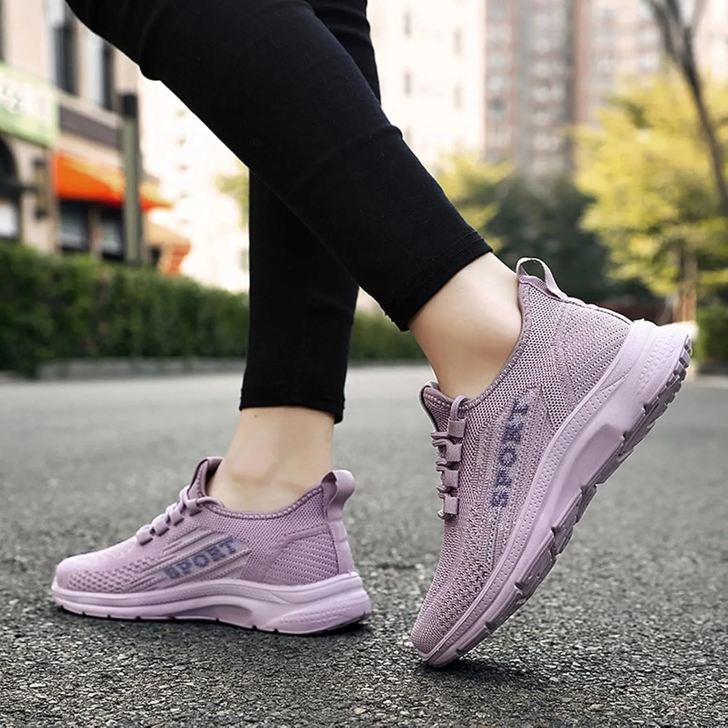 Casual Sneakers for Women Non Slip Lightweight Breathable Sneaker with Arch Support Comfortable Woven Running Shoes