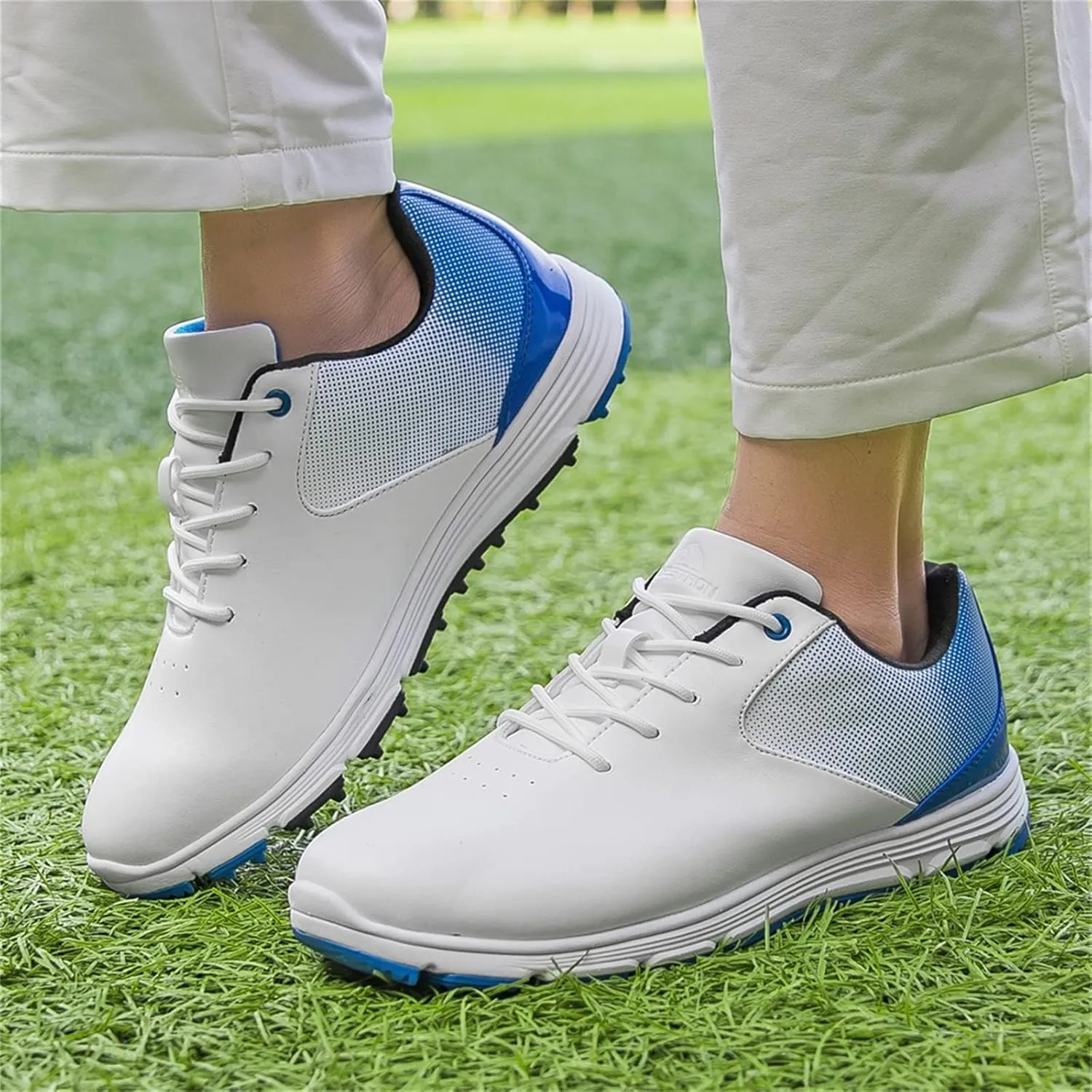 JiuQing Golf Shoes Men Spikeless Professional Golfing Trainers Waterproof Outdoor Anti Slip Walking Shoes