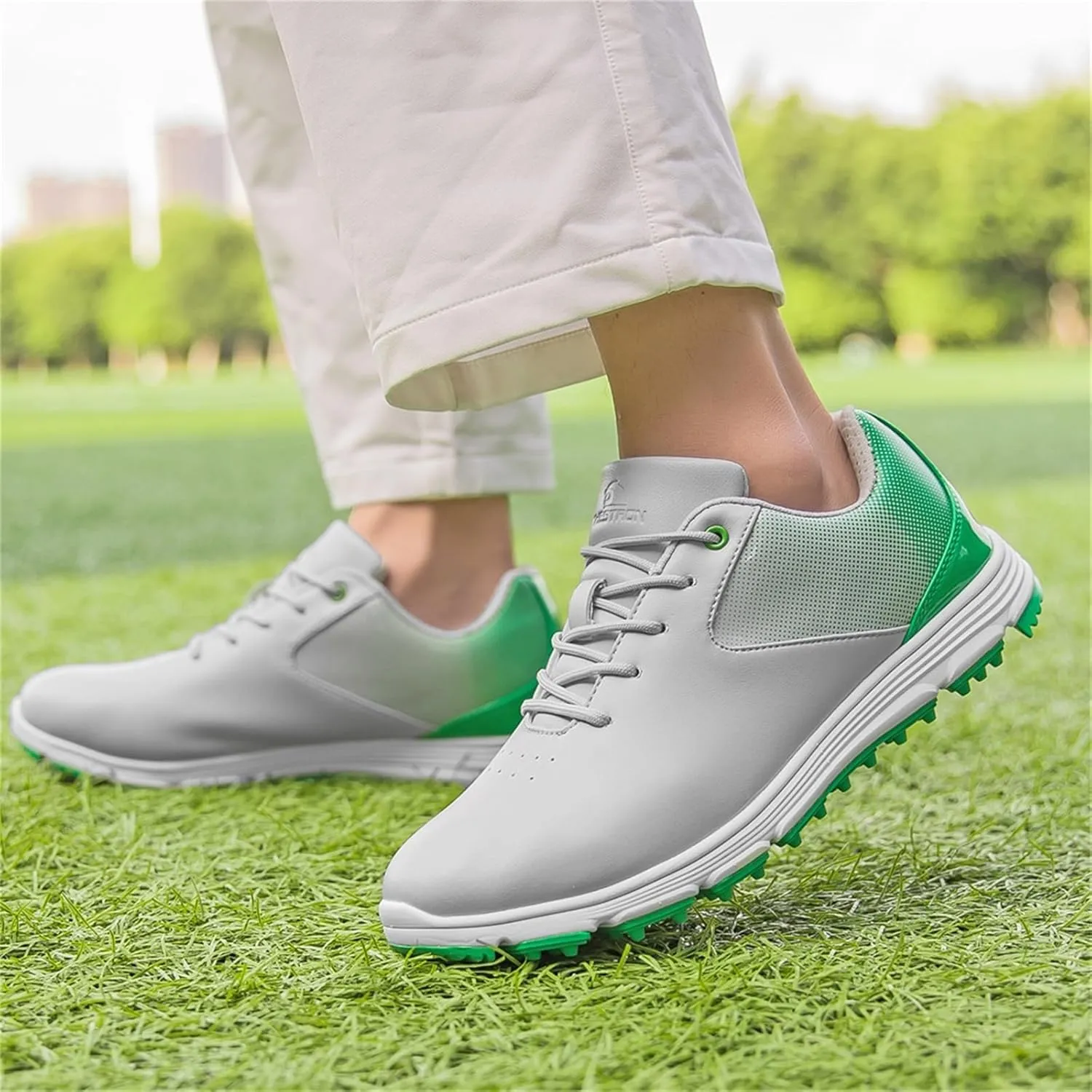 JiuQing Golf Shoes Men Spikeless Professional Golfing Trainers Waterproof Outdoor Anti Slip Walking Shoes