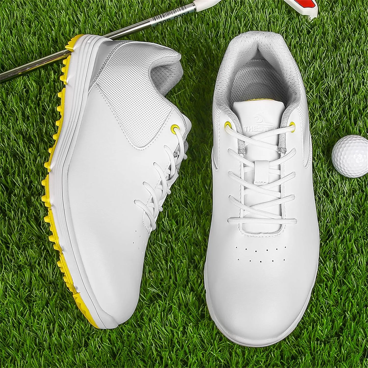 JiuQing Golf Shoes Men Spikeless Professional Golfing Trainers Waterproof Outdoor Anti Slip Walking Shoes