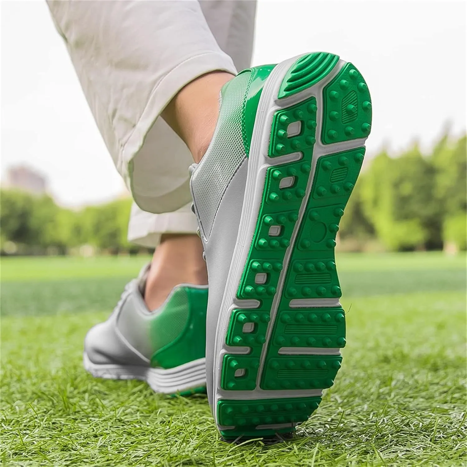 JiuQing Golf Shoes Men Spikeless Professional Golfing Trainers Waterproof Outdoor Anti Slip Walking Shoes