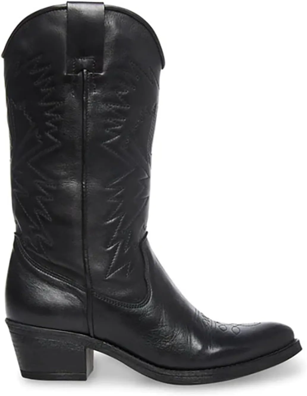 Ladmiple Cowboy Boots For Women Knee High Wide Calf Embroidered Western Boots Chunky Heel Fashion Classic Boot Pull-On