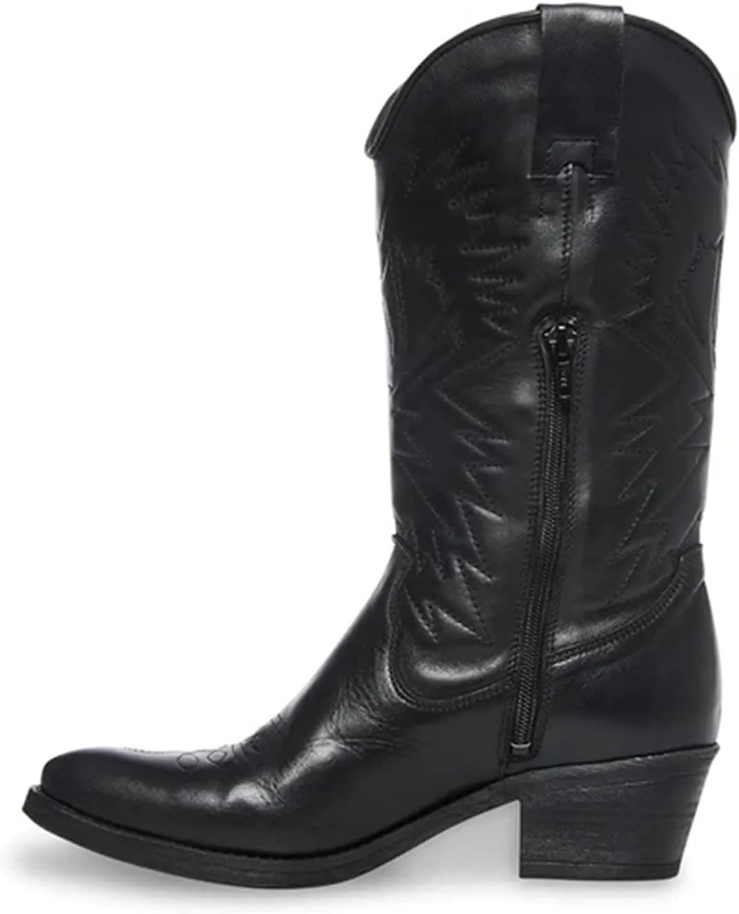 Ladmiple Cowboy Boots For Women Knee High Wide Calf Embroidered Western Boots Chunky Heel Fashion Classic Boot Pull-On