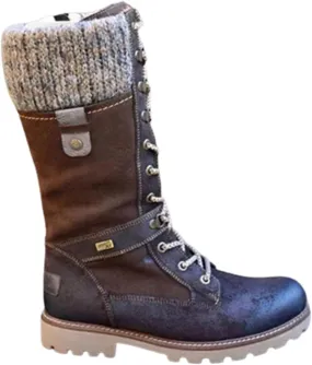 LIUsj JUNST Women Mid-Calf Boots Platform Chunky Heel Lace Up Winter Boots Fashion Wool Round Toe Side Zip Closure Combat Boots Women's Ankle Boots & Booties Ladies Snow Boots,Brown,43