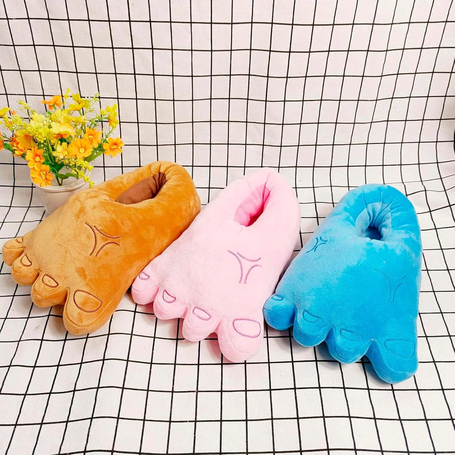 Men and Women Funny Big Feet Slippers Adult Humor Novelty Slippers Indoor Home Cute Warm Slippers Cozy Slippers
