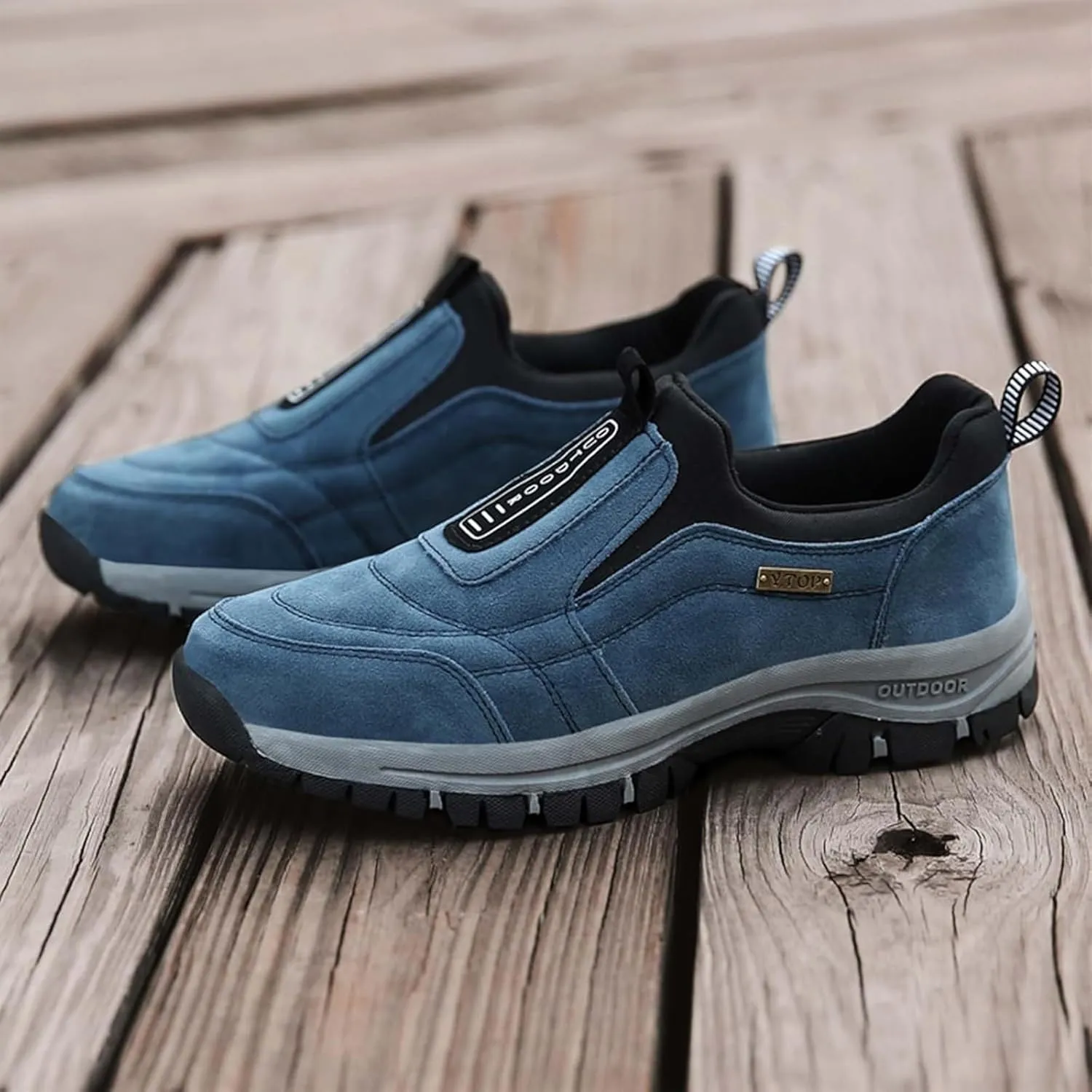 Men's Fashion Outdoor Loafers Non-Slip Wear-Resistant Waterproof Sports Shoes Round Toe Comfortable Breathable Casual Shoes