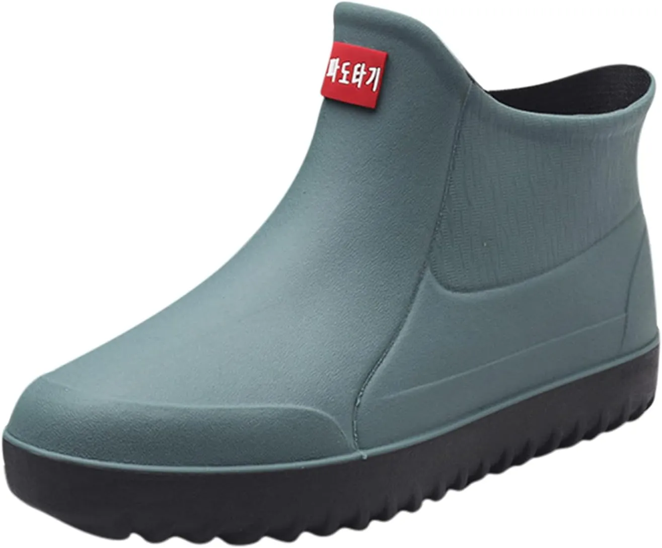 NLOMOCT Womens Rain Boots Wide Ladies High Cut Mid Calf Buckle Rubber Rain Boots, Lightweight Waterproof Booties for Women Green