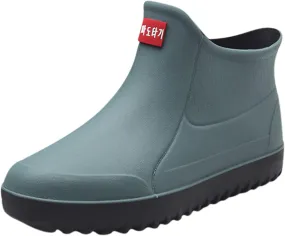 NLOMOCT Womens Rain Boots Wide Ladies High Cut Mid Calf Buckle Rubber Rain Boots, Lightweight Waterproof Booties for Women Green