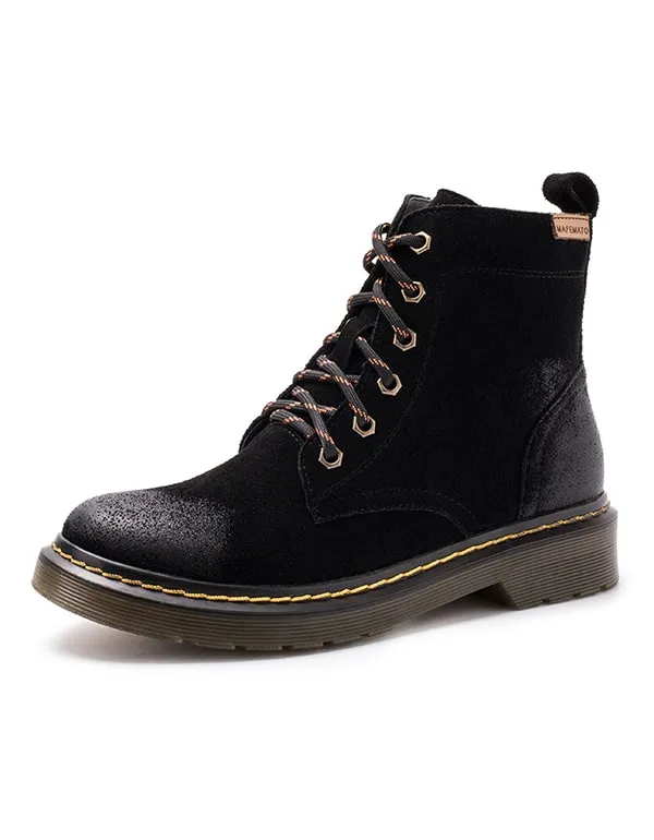 Obiono Women's Suede Winter Dr. Marten Boots