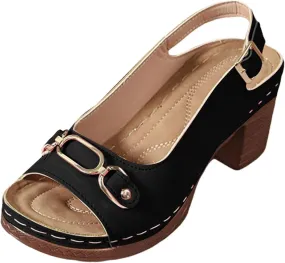 Platform Sandals Women Espadrille Wedge Casual Slippers Open Toe Dressy Heels Summer Slingback Wide Beach High Espadrilles Cute Slip-on with Adjustable Buckle Ankle Strap Boho Shoes Wedges