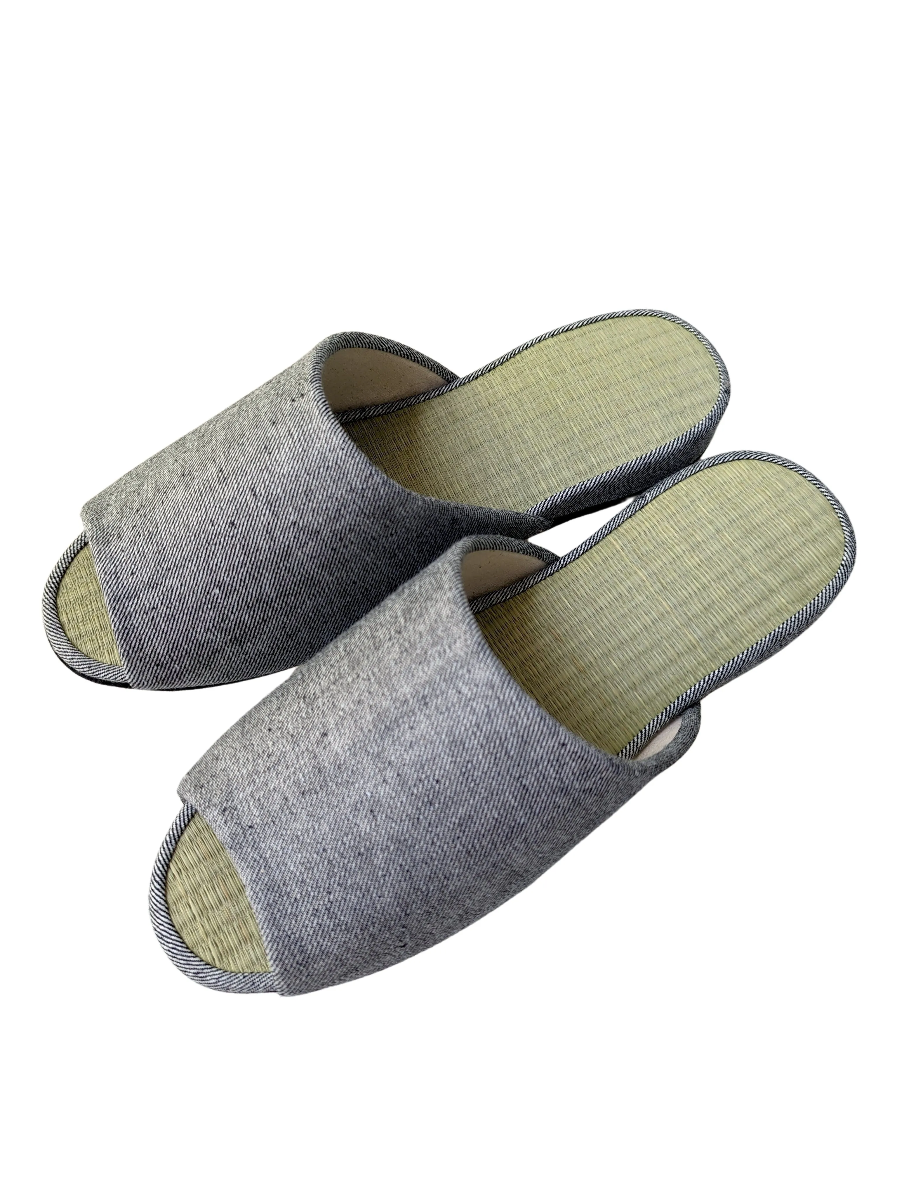 SALE Open-toe TATAMI Denim Slippers B-Type [Black Wool Felt Sole] / Simple [Denim Hiroshima]