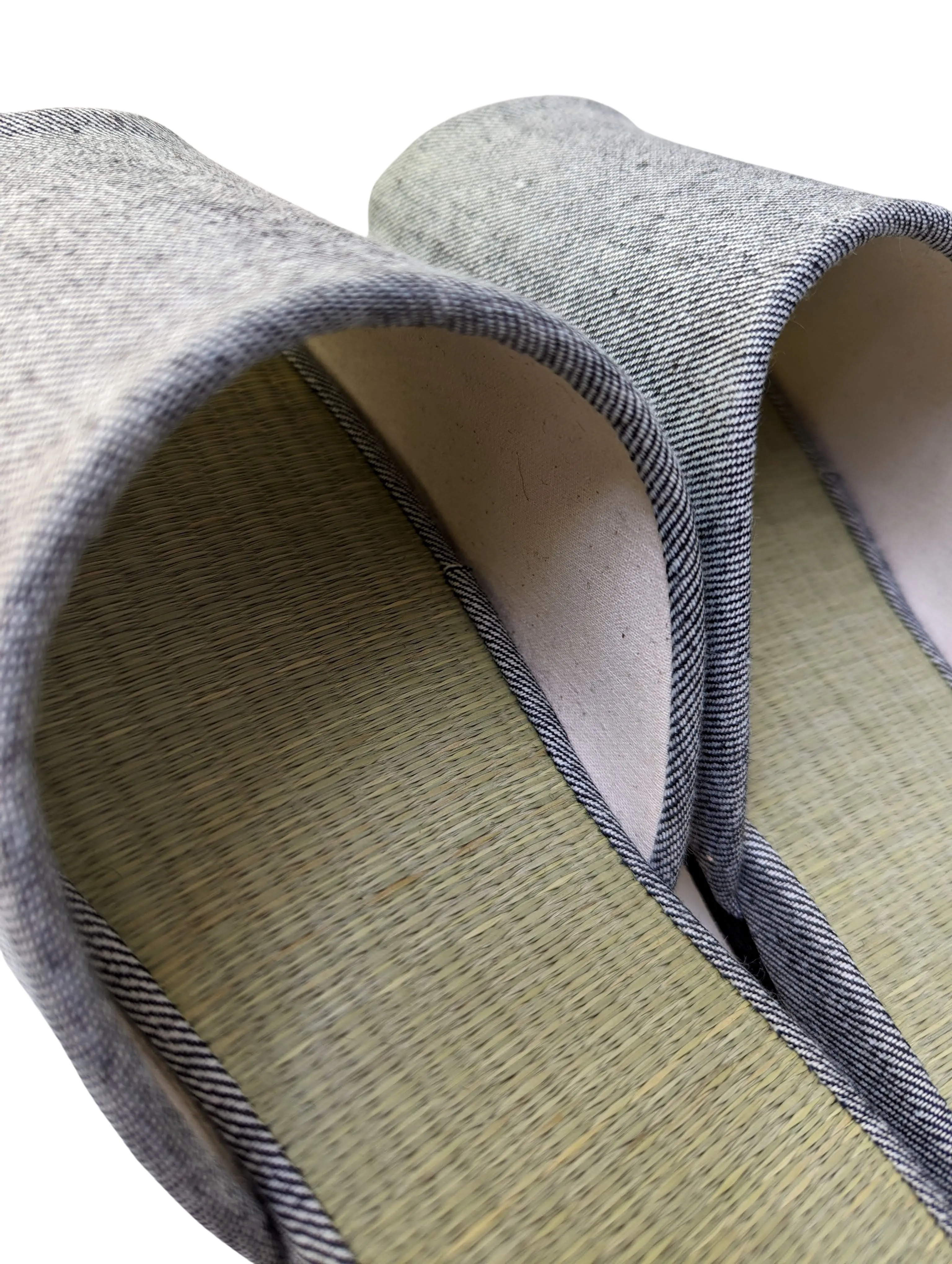 SALE Open-toe TATAMI Denim Slippers B-Type [Black Wool Felt Sole] / Simple [Denim Hiroshima]