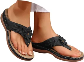 Sandals for Women 2025 Dressy Orthopedic Arch Support Wedge Flip Flops Summer Beach Slippers with Wide Width Comfort Shoes
