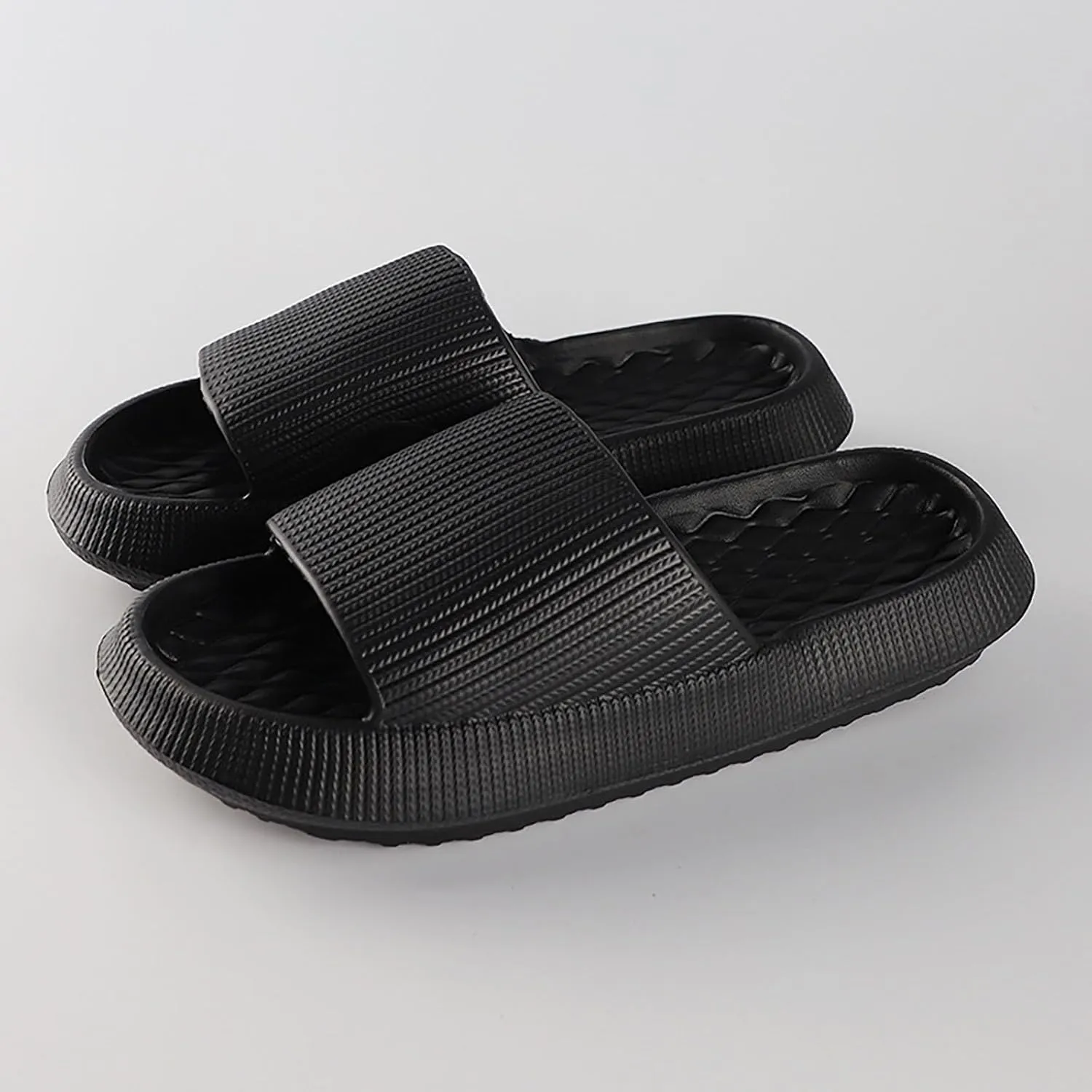 Slider Women Men Open Toe Cloud Slippers Thick Sole Sandals Ladies Swim Beach Pool Non-Slip Shoe Shower Bath Slipper