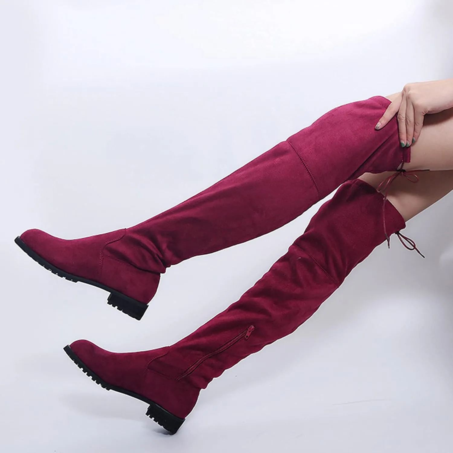 The Boots Comfort Boots Long Over Women Heels Boots Shoes Knee Winter Wide Width Knee High Boots for Women Size 9