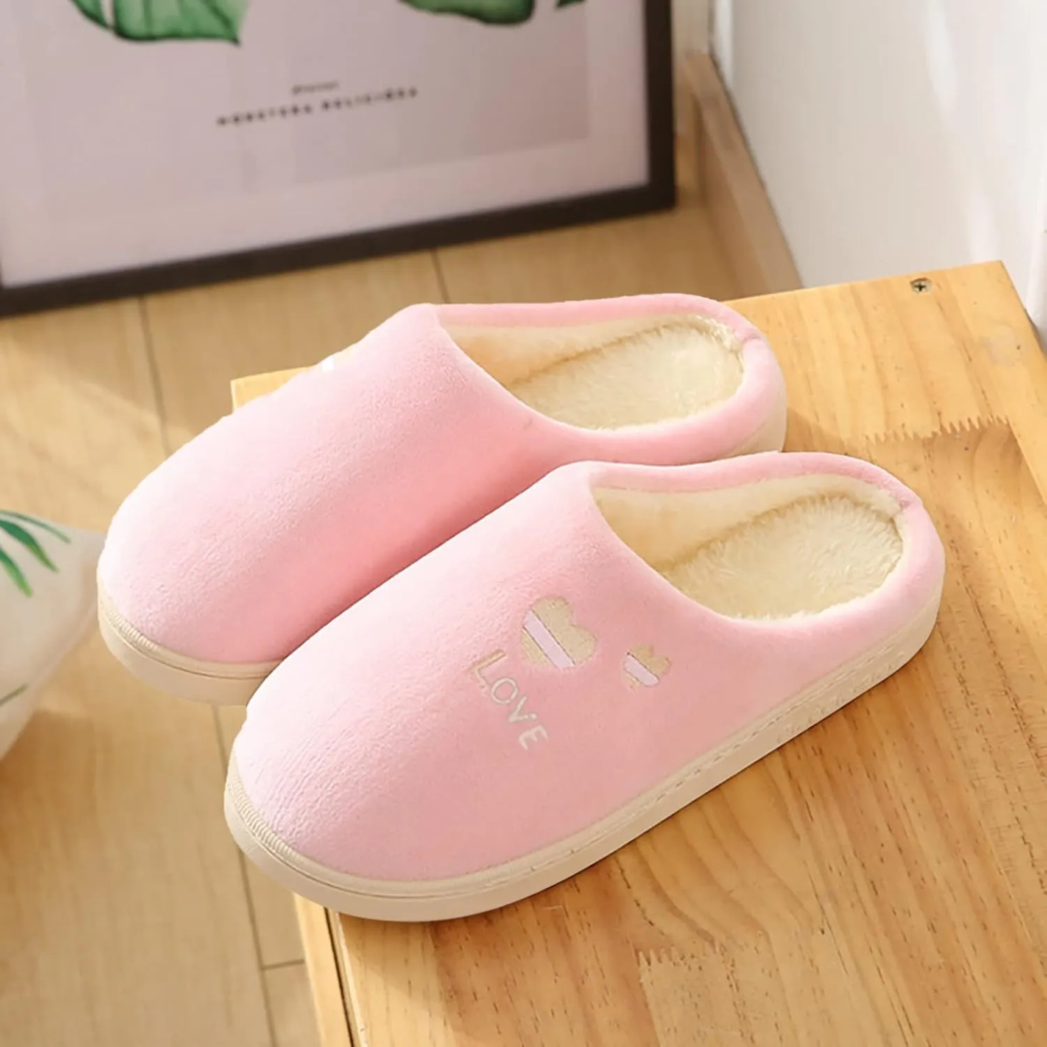 Women's Fuzzy Slippers Indoor Open Toe House Slippers Cozy Plush Bedroom Shoes Warm Cute Womens Slippers