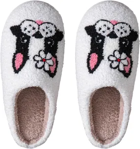 Womens Slippers Cozy Soft Warm Home Slippers 2024 Cute Rainbow House Shoes Indoor Fuzzy Bedroom Slippers