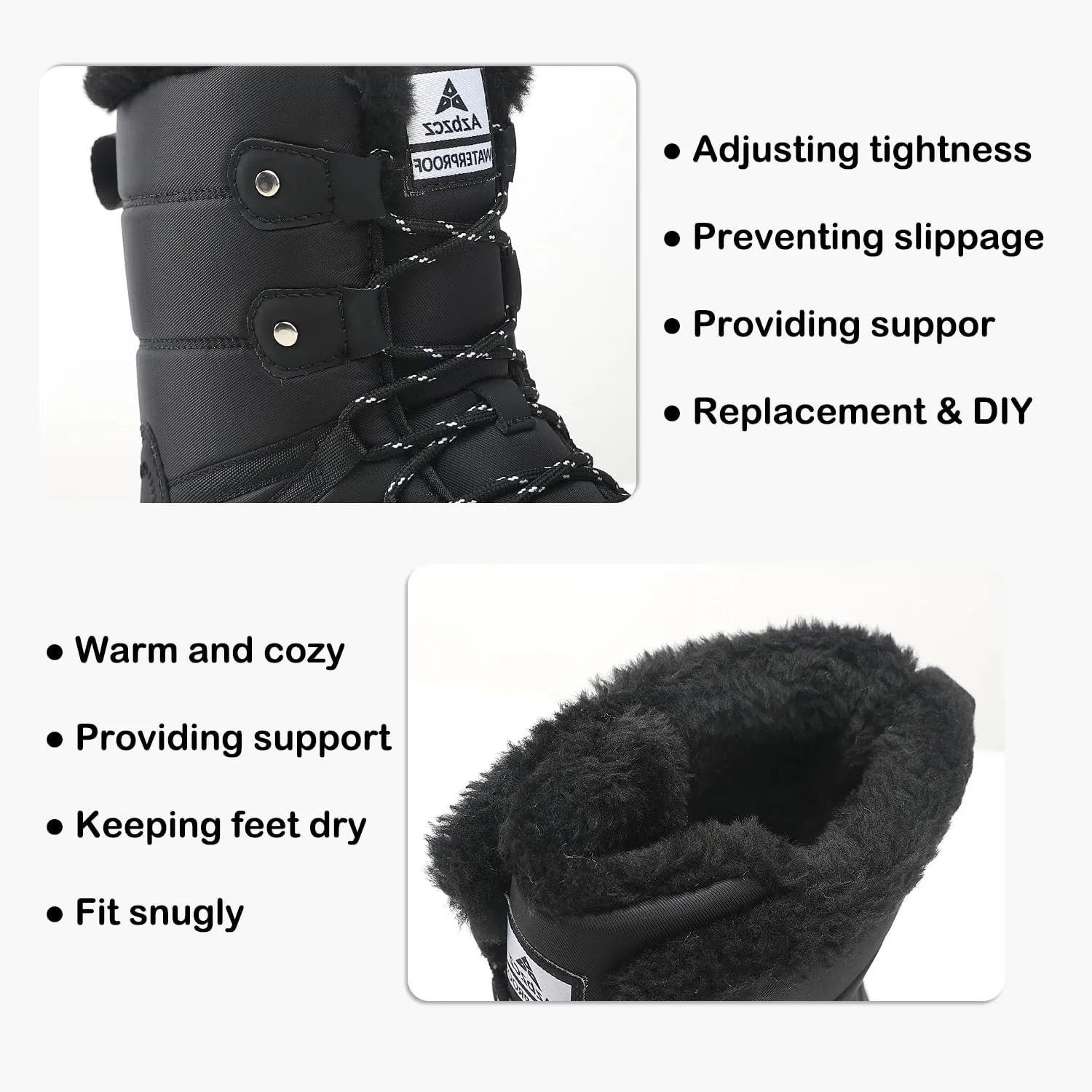 Womens Winter Snow Boots Waterproof Anti-Slip Cold Weather Fur Lined Comfortable Shoes