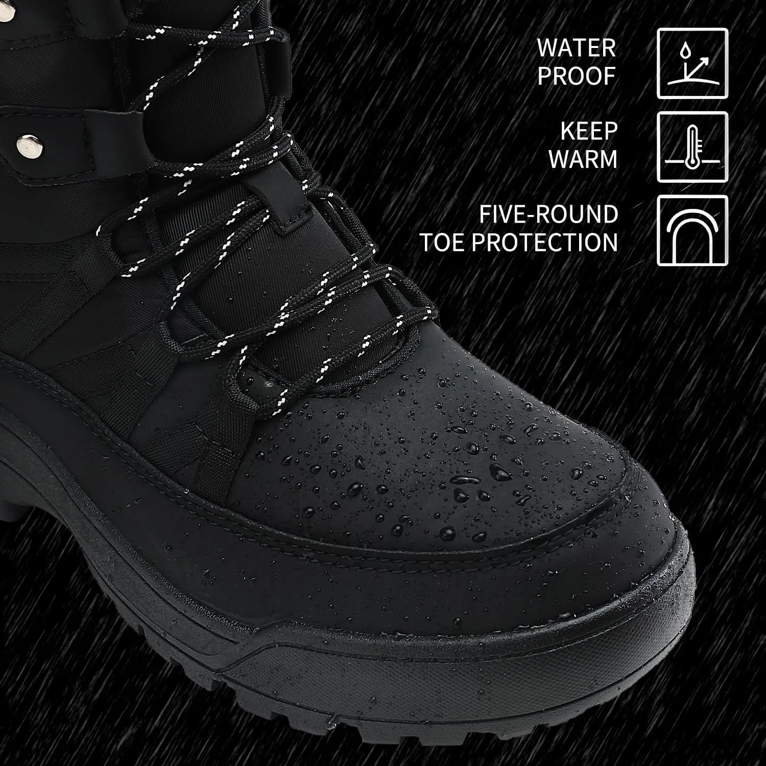 Womens Winter Snow Boots Waterproof Anti-Slip Cold Weather Fur Lined Comfortable Shoes
