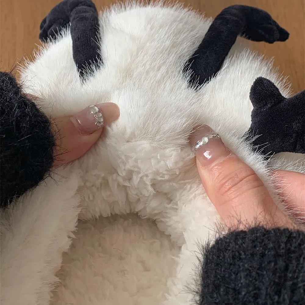 XIXITIAO Bunny Slippers for Women,Bear Slippers for Men,Cute Animal Fluffy Slippers,Cozy Kawaii Slippers,Character Slippers,Funny Couple Slippers,Teddy Bear Slippers,Pink Rabbit Slippers